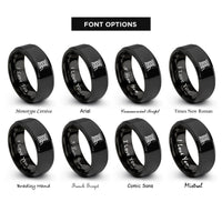 font options for inside engraving on black spool of thread rings