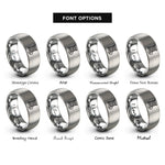 font options for inside engraving on grey spool of thread rings