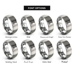 font options for inside engraving on grey spool of thread rings