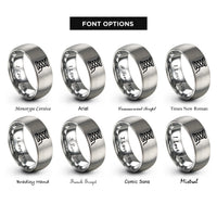 font options for inside engraving on grey spool of thread rings