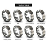 font options for inside engraving on grey spool of thread rings