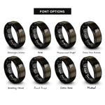 font options for inside engraving on gunmetal & black spool of thread rings