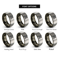 font options for inside engraving on gunmetal & gray spool of thread rings