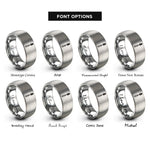 font options for inside engraving on gray spoolie brush rings