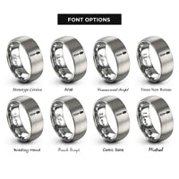 font options for inside engraving on gray spoolie brush rings