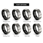 font options for inside engraving on black & silver spoon rings
