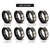 font options for inside engraving on black & silver spoon rings