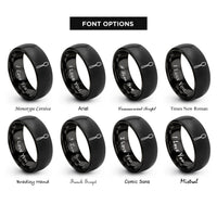 font options for inside engraving on black spoon rings