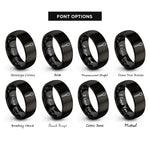 font options for inside engraving on black spoon rings