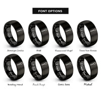 font options for inside engraving on black spoon rings