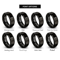 font options for inside engraving on black spoon rings
