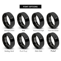 font options for inside engraving on black spoon rings