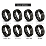 font options for inside engraving on black spoon rings