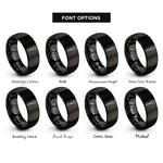 font options for inside engraving on black spoon rings