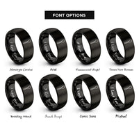 font options for inside engraving on black spoon rings