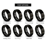 font options for inside engraving on black spoon rings