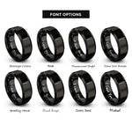 font options for inside engraving on black spoon rings