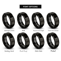 font options for inside engraving on black spoon rings
