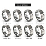 font options for inside engraving on silver spoon fork crossed rings