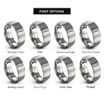 font options for inside engraving on gray spoon rings