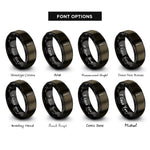 font options for inside engraving on gunmetal & black spoon rings
