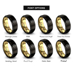 font options for inside engraving on black & gold spoon symbol rings