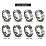 font options for inside engraving on silver spork rings