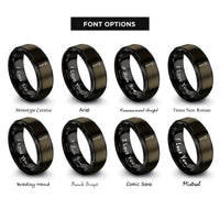 font options for inside engraving on gunmetal & black spork rings
