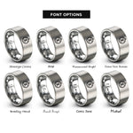font options for inside engraving on silver spot compass rings