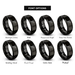 font options for inside engraving on black spotlight beam rings