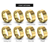 font options for inside engraving on gold spotlight beam rings