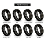 font options for inside engraving on black spotted mouse rings
