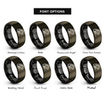 font options for inside engraving on gunmetal & black spotted mouse rings