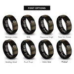 font options for inside engraving on gunmetal & black spotted mouse rings