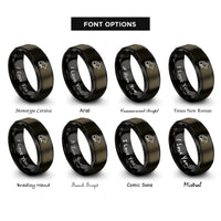font options for inside engraving on gunmetal & black spotted mouse rings