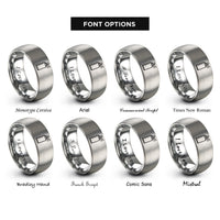 font options for inside engraving on gray spray adhesive can rings