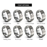 font options for inside engraving on gray spray skirt rings