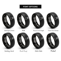 font options for inside engraving on black sprayer rings