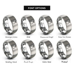 font options for inside engraving on grey sprayer rings