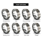 font options for inside engraving on gray sprayer rings