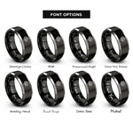 font options for inside engraving on black & silver spring bird rings