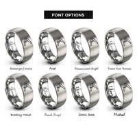 font options for inside engraving on grey spring clamp rings