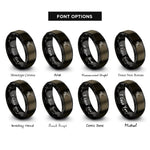 font options for inside engraving on gunmetal & black spring clamp rings