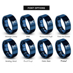 font options for inside engraving on blue spring mass oscillator rings