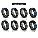 font options for inside engraving on gunmetal & blue spring mass oscillator rings