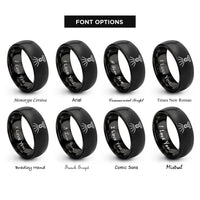 font options for inside engraving on black sprinkler rings