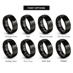 font options for inside engraving on black sprinkler rings
