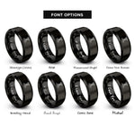 font options for inside engraving on black sprinkler rings