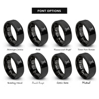 font options for inside engraving on black sprinkler rings