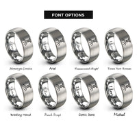 font options for inside engraving on silver sprinkler rings